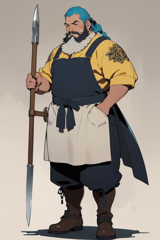 03864-218781659-A seasoned male dwarf blacksmith, his muscular frame a testament to years of wielding the hammer and forge. His sturdy leather a.png